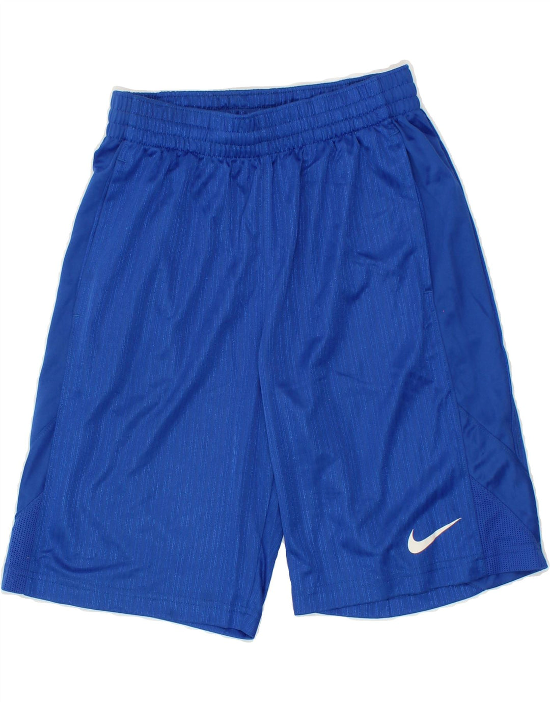 NIKE Boys Sport Shorts 12-13 Years Large Blue Striped Polyester Vintage Nike and Second-Hand Nike from Messina Hembry 