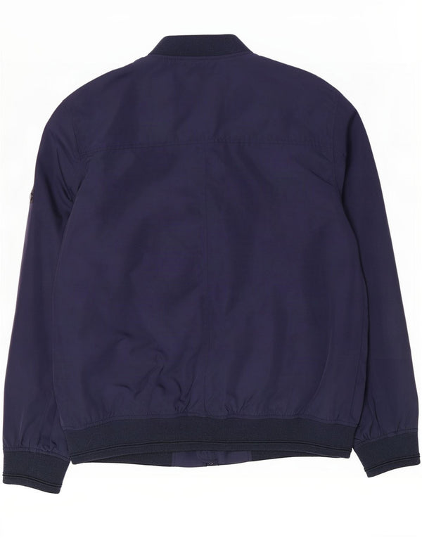Ben Sherman Mens Bomber Jacket UK 40 Large Navy Blue Polyester