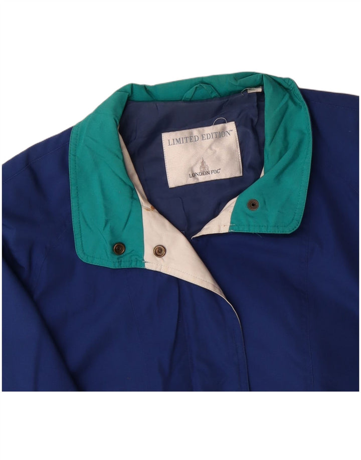 LONDON FOG Womens Windbreaker Jacket UK 20 2XL Blue Colourblock