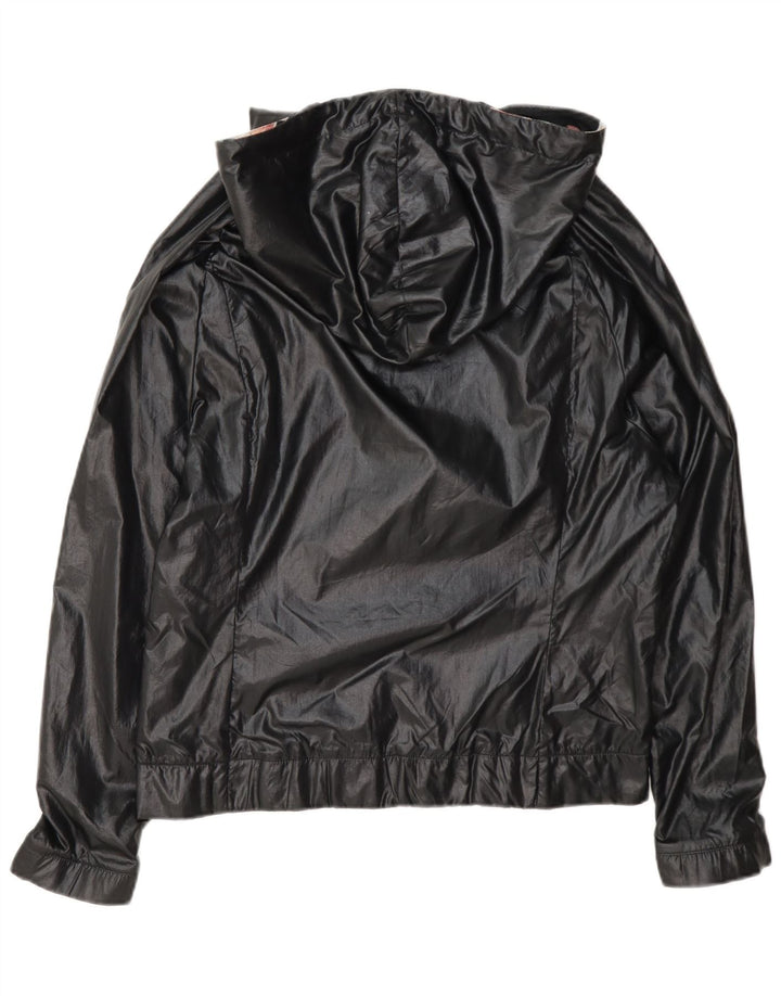 Adidas Womens Hooded Oversized Rain Jacket UK 8 Small Black Polyamide