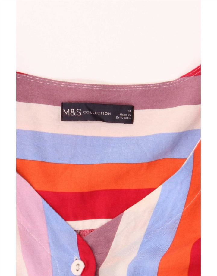 Marks & Spencer Womens Crop Shirt Blouse UK 10 Small Multicoloured