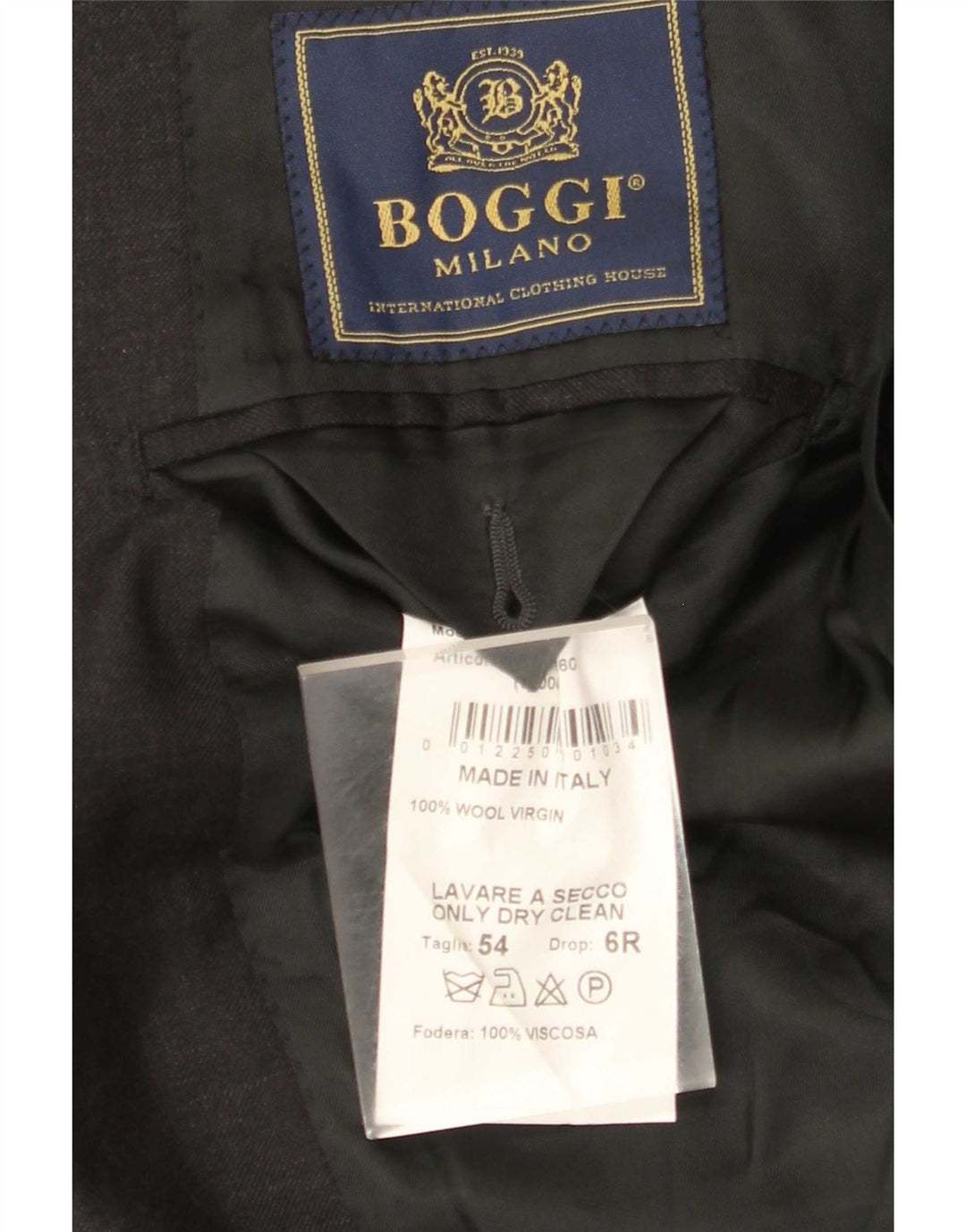 Boggi Milano Mens 3 Button Blazer Jacket IT 54 2XL Grey Wool
