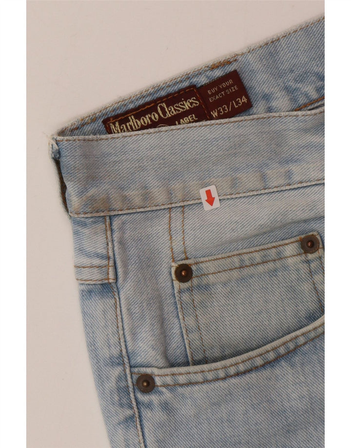 Marlboro Classics Mens Straight Jeans W33 L34 Blue Cotton