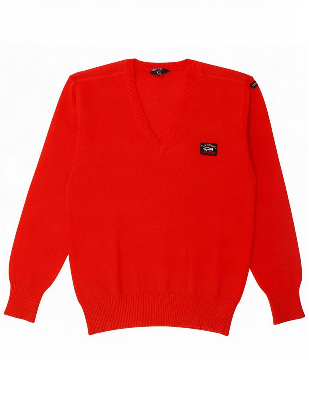 Paul & Shark Mens V-Neck Jumper Sweater Small Red Wool