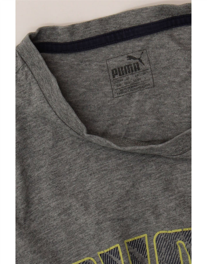 PUMA Mens Graphic T-Shirt Top Large Grey
