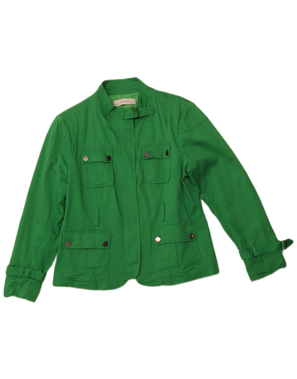 ZARA Womens Utility Jacket UK 18 XL Green Cotton