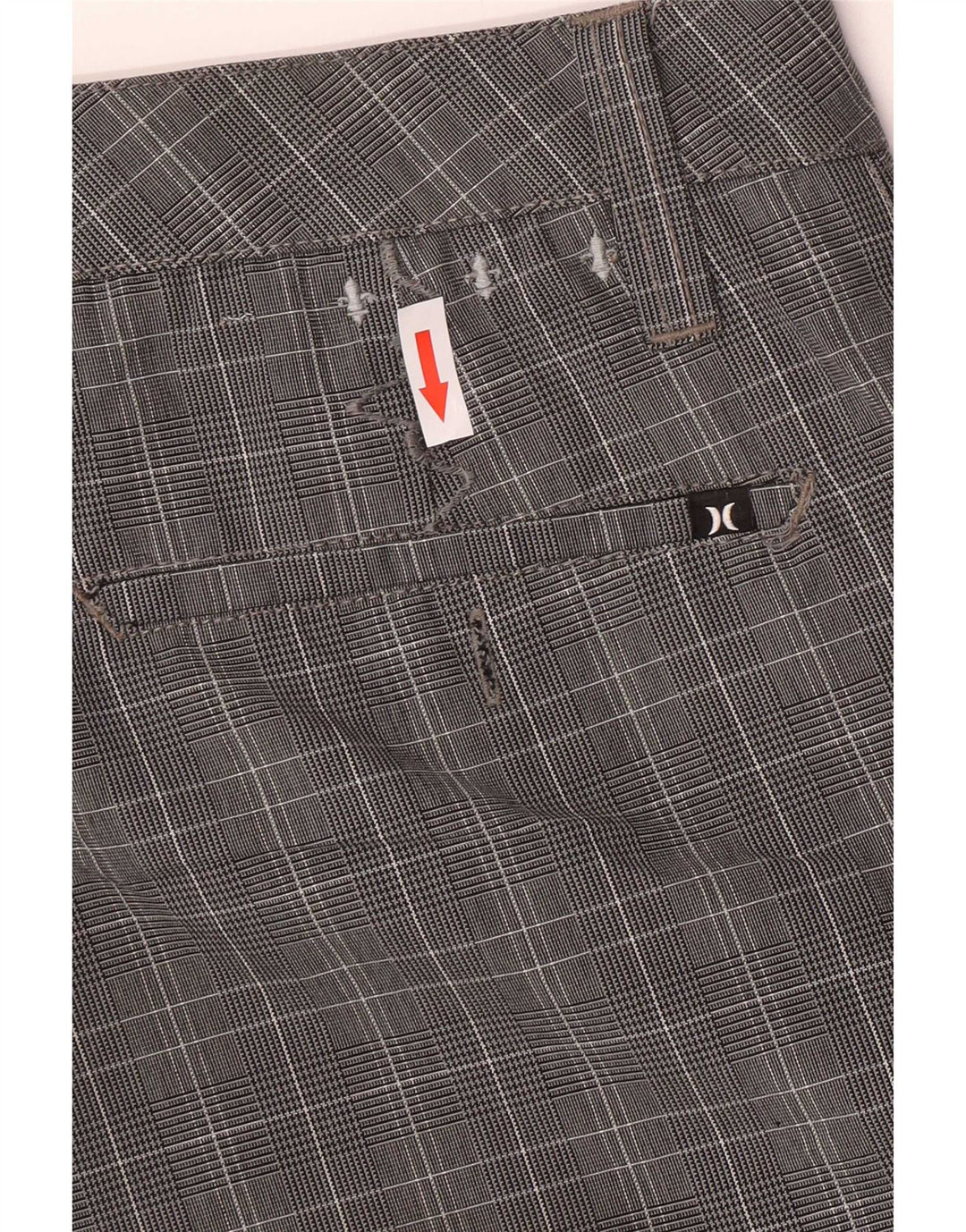 Hurley Mens Cargo Shorts Medium W30 Grey Check Polyester