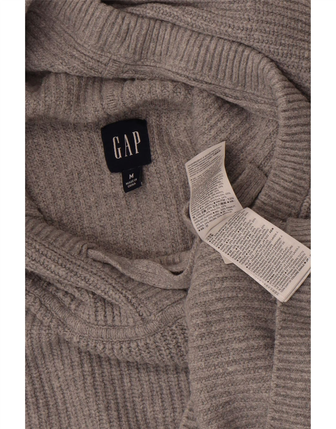 Gap Womens Crop Hooded Jumper Sweater UK 14 Medium Grey Cotton