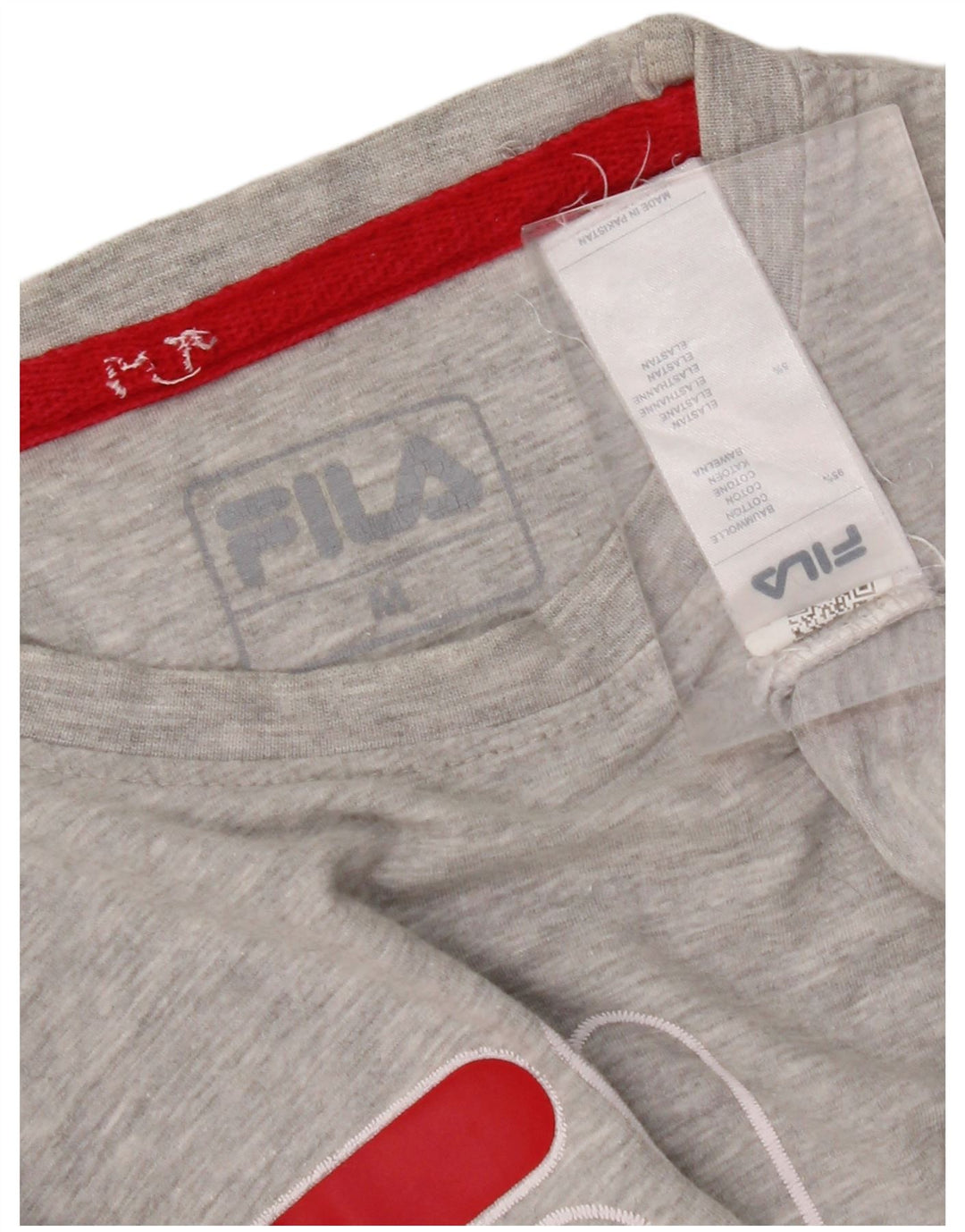 FILA Mens Graphic Top Long Sleeve Medium Grey Cotton