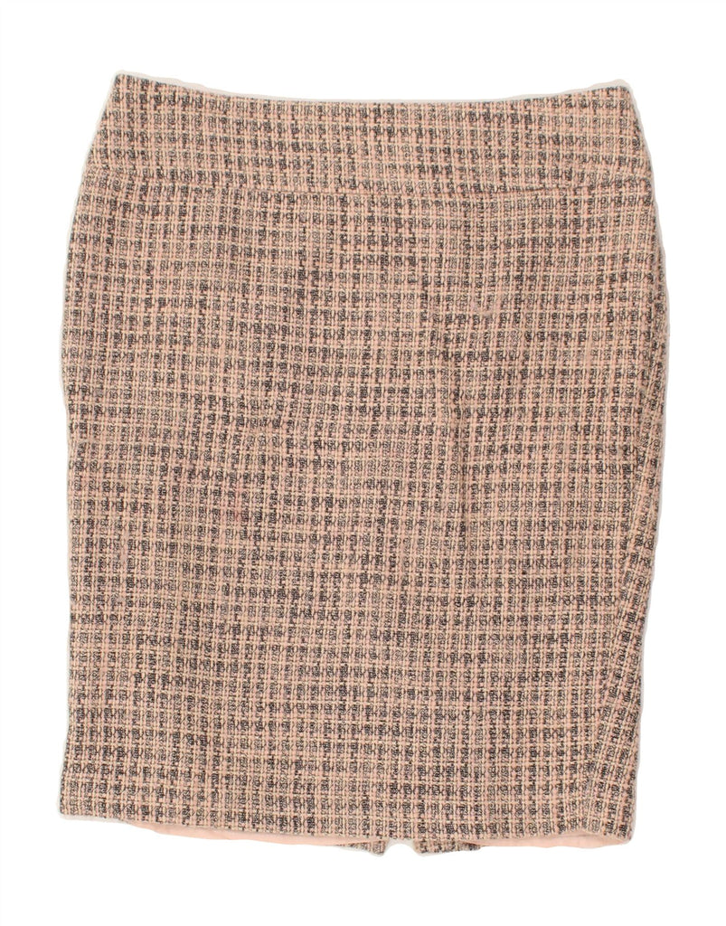 PHASE EIGHT Womens Straight Skirt UK 10 Small W30 Beige Check Cotton | Vintage Phase Eight | Thrift | Second-Hand Phase Eight | Used Clothing | Messina Hembry 