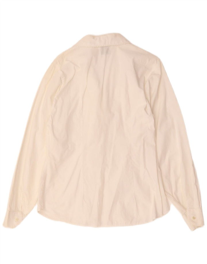 Benetton Womens Tuxedo Shirt UK 12 Medium White