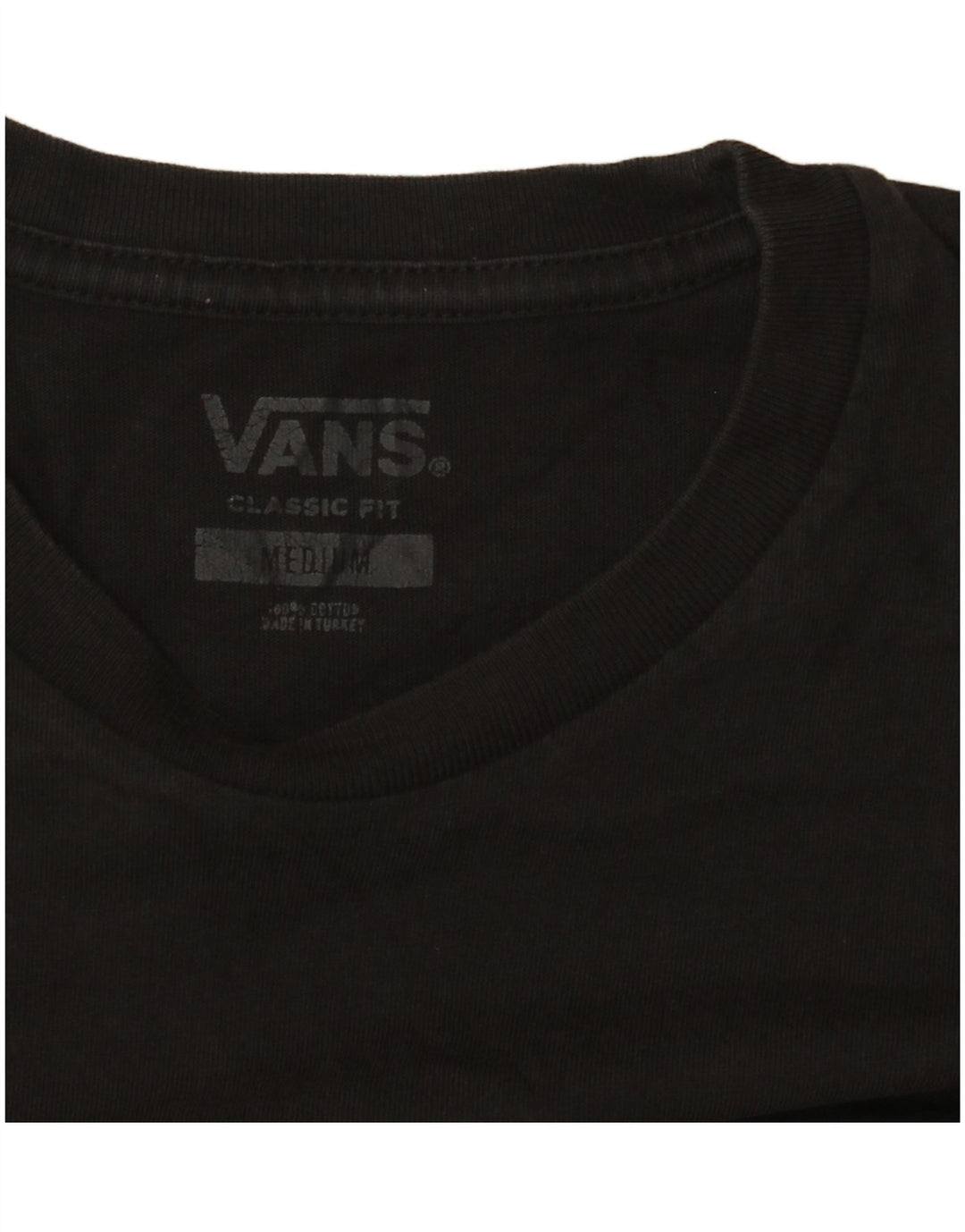Vans Mens Classic Fit Graphic T-Shirt Top Medium Black Cotton