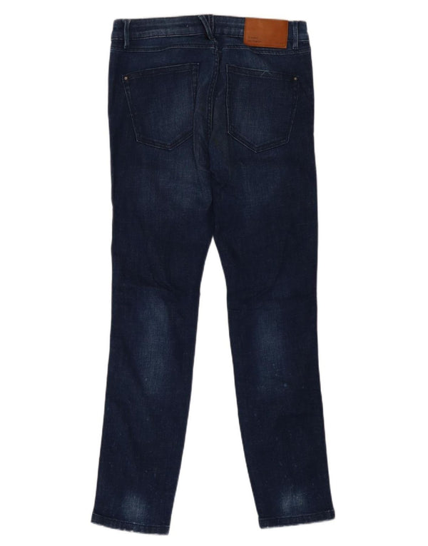 Zara Womens Distressed Slim Jeans EU 36 XS W26 L27 Navy Blue