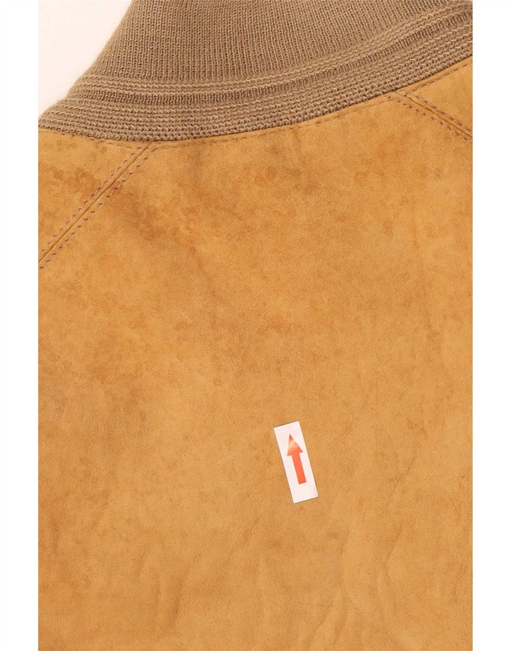 Jean Jacques Mens Suede Jacket EU 48 Medium Brown Leather