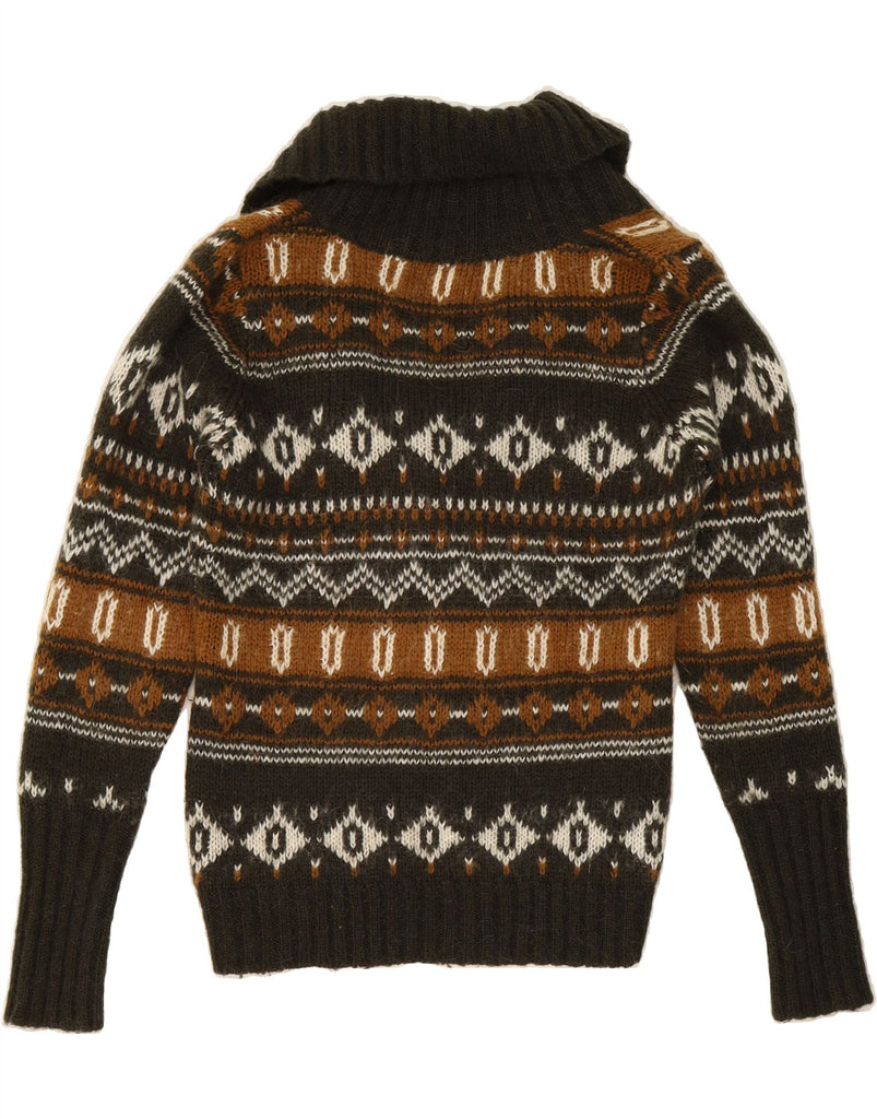 VERO MODA Womens Cardigan Sweater UK 10 Small Grey Fair Isle Vintage Vero Moda and Second-Hand Vero Moda from Messina Hembry 