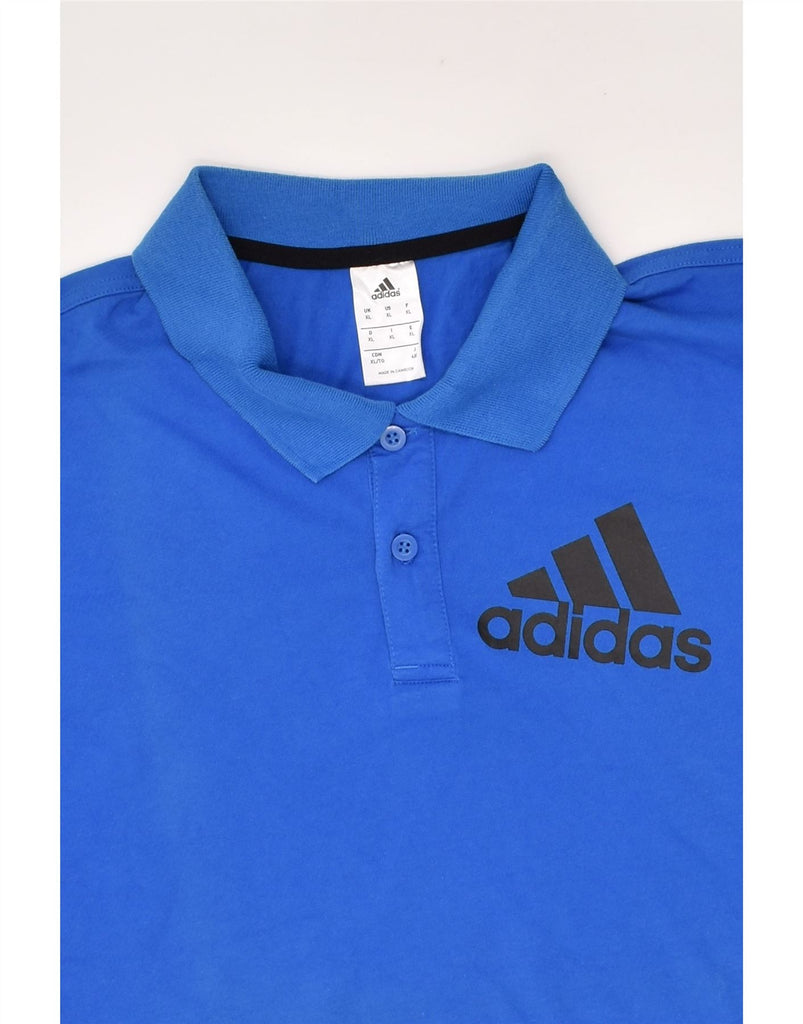 ADIDAS Mens Polo Shirt XL Blue Cotton | Vintage Adidas | Thrift | Second-Hand Adidas | Used Clothing | Messina Hembry 