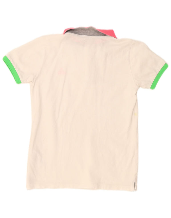 PEUTEREY Girls Polo Shirt 11-12 Years White Colourblock Cotton