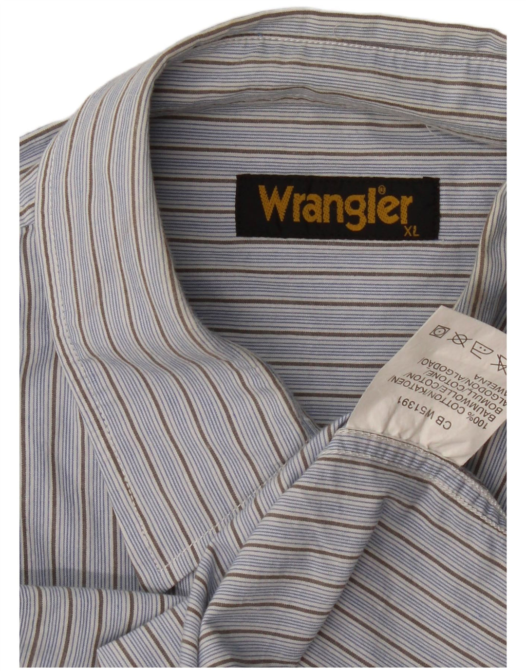 Wrangler Mens Shirt XL Blue Pinstripe Cotton