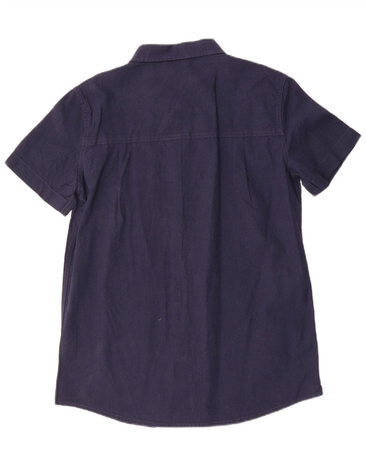 Mountain Warehouse Mens Short Sleeve Shirt Small Navy Blue Cotton