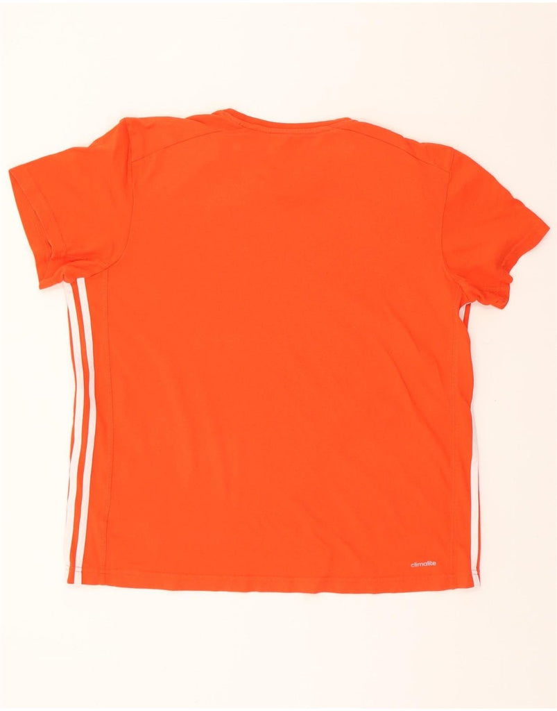 ADIDAS Mens Climalite T-Shirt Top Large Orange Cotton Vintage Adidas and Second-Hand Adidas from Messina Hembry 