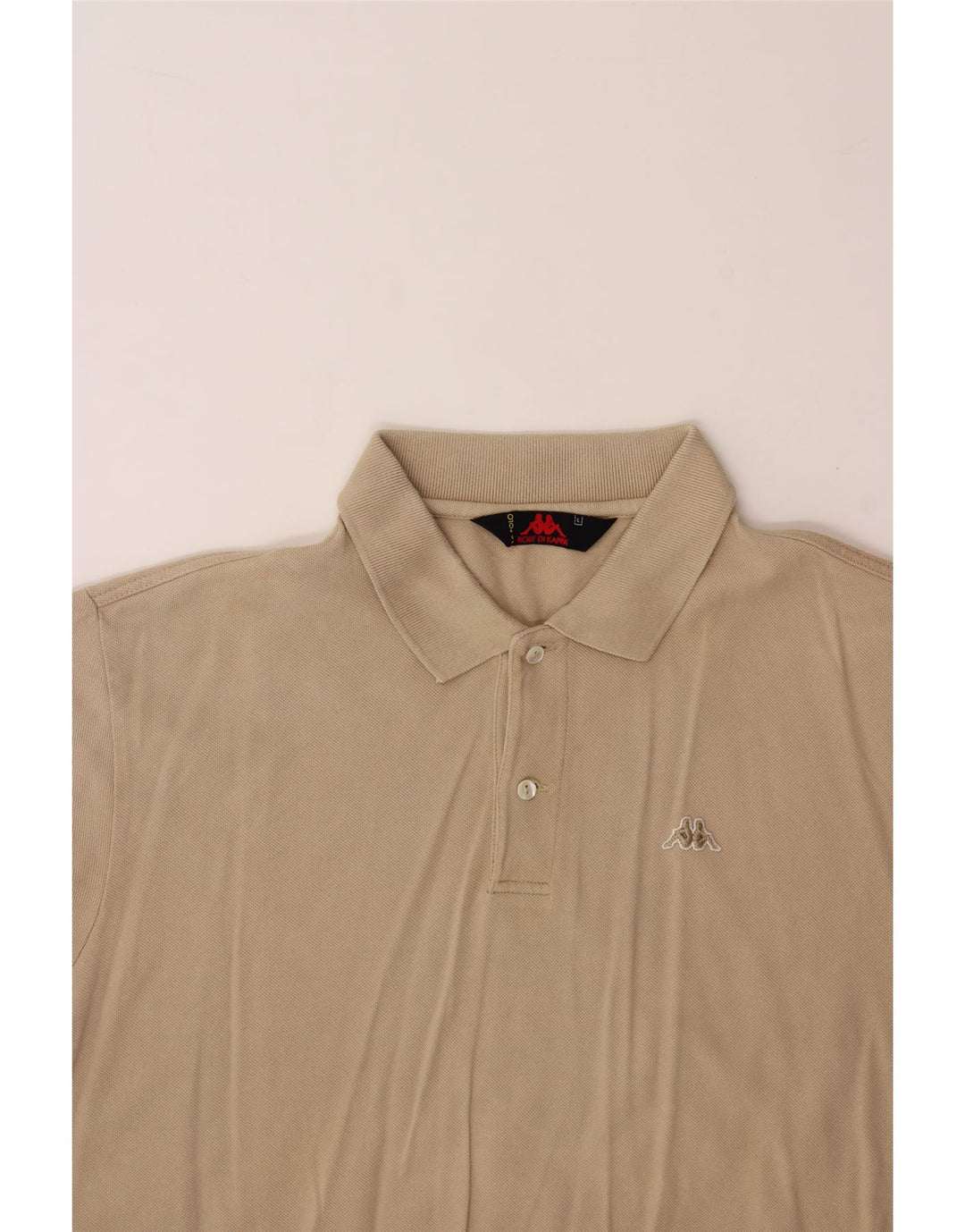 KAPPA Mens Polo Shirt Large Beige Cotton Vintage Kappa and Second-Hand Kappa from Messina Hembry 
