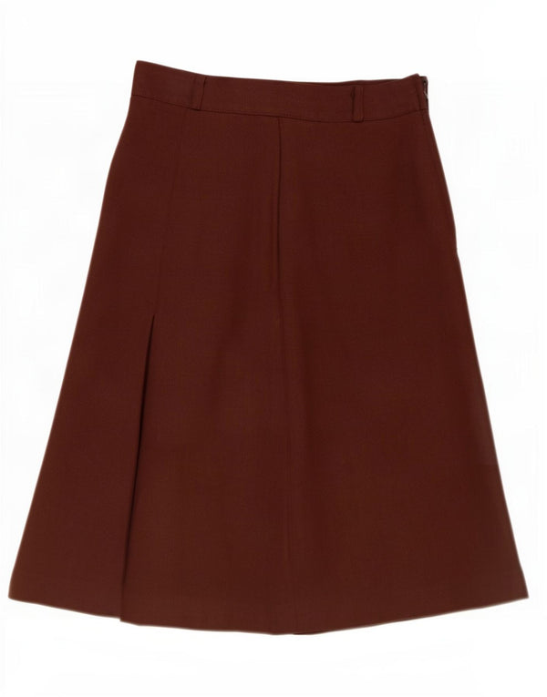 Vintage Womens Midi Skirt IT 44 Medium W28 Brown