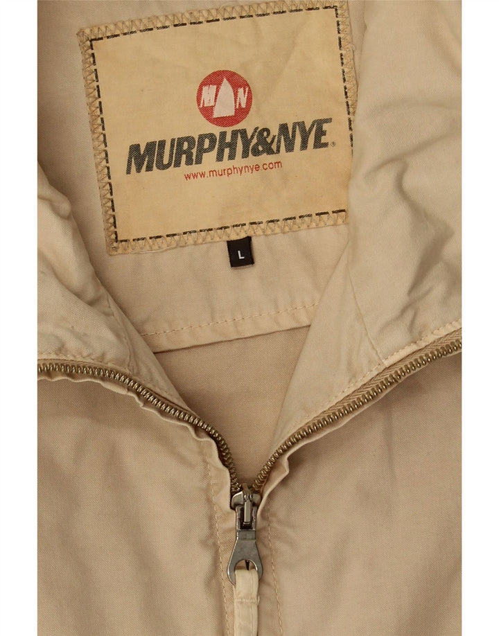 MURPHY & NYE Mens Utility Jacket UK 40 Large Beige Cotton Vintage Murphy & Nye and Second-Hand Murphy & Nye from Messina Hembry 