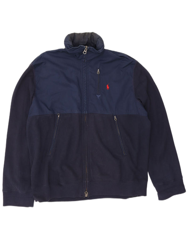 Polo Ralph Lauren Mens Tracksuit Top Jacket 2XL Navy Blue Colourblock
