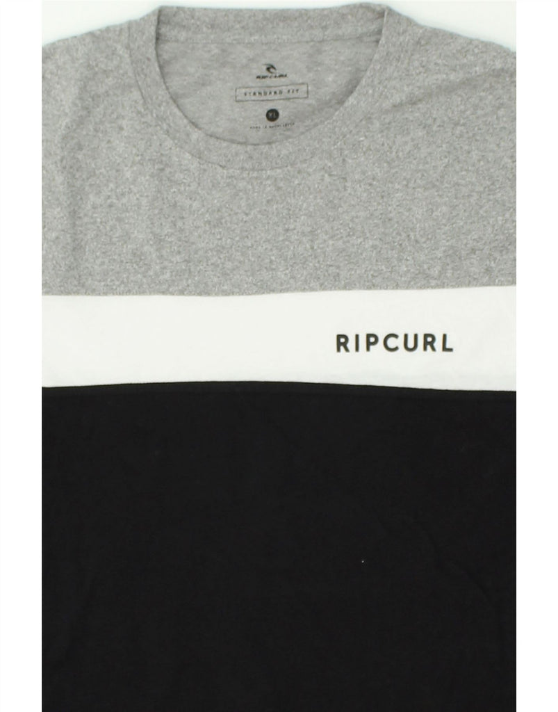 RIP CURL Mens Standard Fit T-Shirt Top XL Grey Colourblock | Vintage Rip Curl | Thrift | Second-Hand Rip Curl | Used Clothing | Messina Hembry 