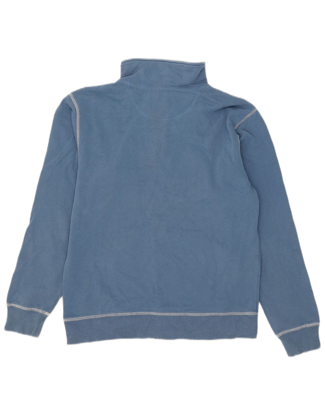 Champion Womens Zip Neck Sweatshirt Jumper UK 14 Medium Blue Cotton