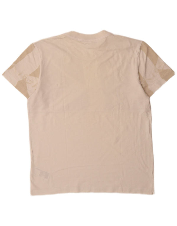Calvin Klein Jeans Mens Graphic T-Shirt Top Medium Off White Cotton