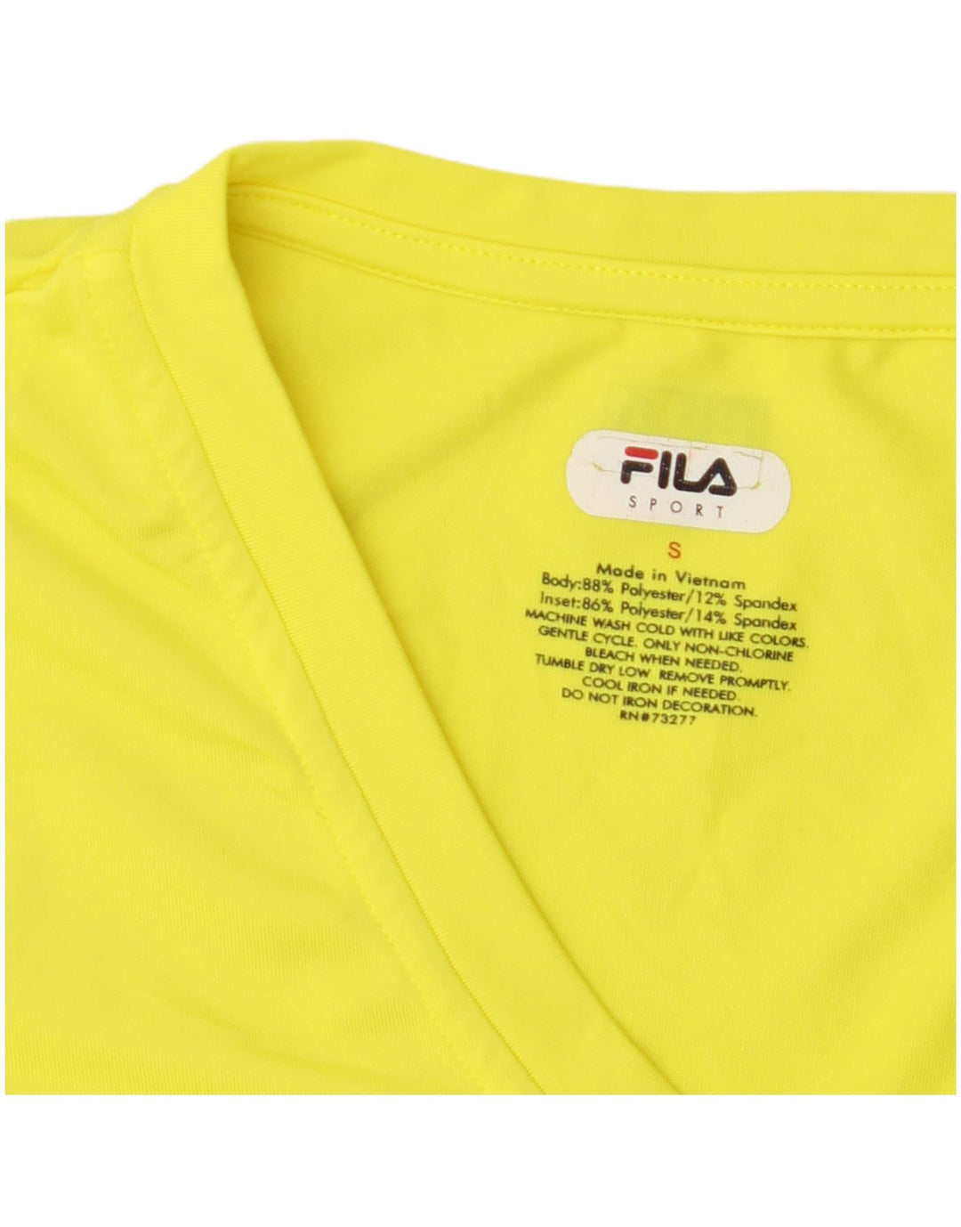 Fila Womens Top Long Sleeve UK 10 Small Yellow Polyester