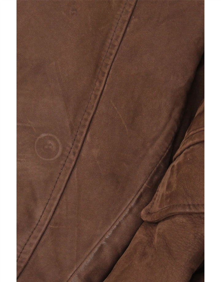 Vintage Mens Leather Jacket UK 42 XL Brown Leather
