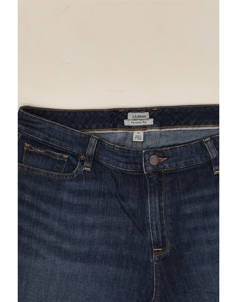 L.L.BEAN Womens Favorite Fit Denim Shorts US 14 XL W34 Navy Blue Cotton | Vintage L.L.Bean | Thrift | Second-Hand L.L.Bean | Used Clothing | Messina Hembry 