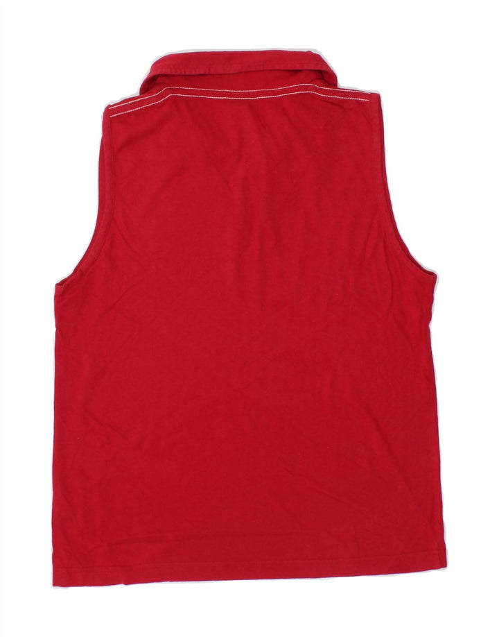 COLMAR Womens Sleeveless Polo Shirt UK 12 Medium Red Cotton Vintage Colmar and Second-Hand Colmar from Messina Hembry 