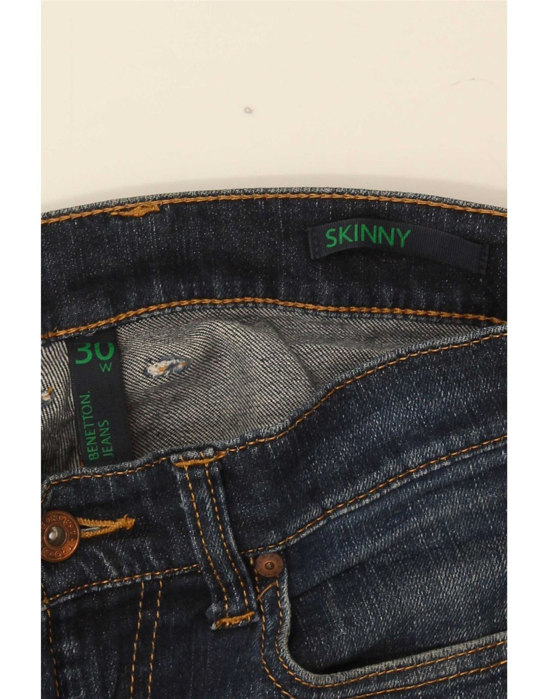 Benetton Mens Skinny Jeans W30 L32 Blue