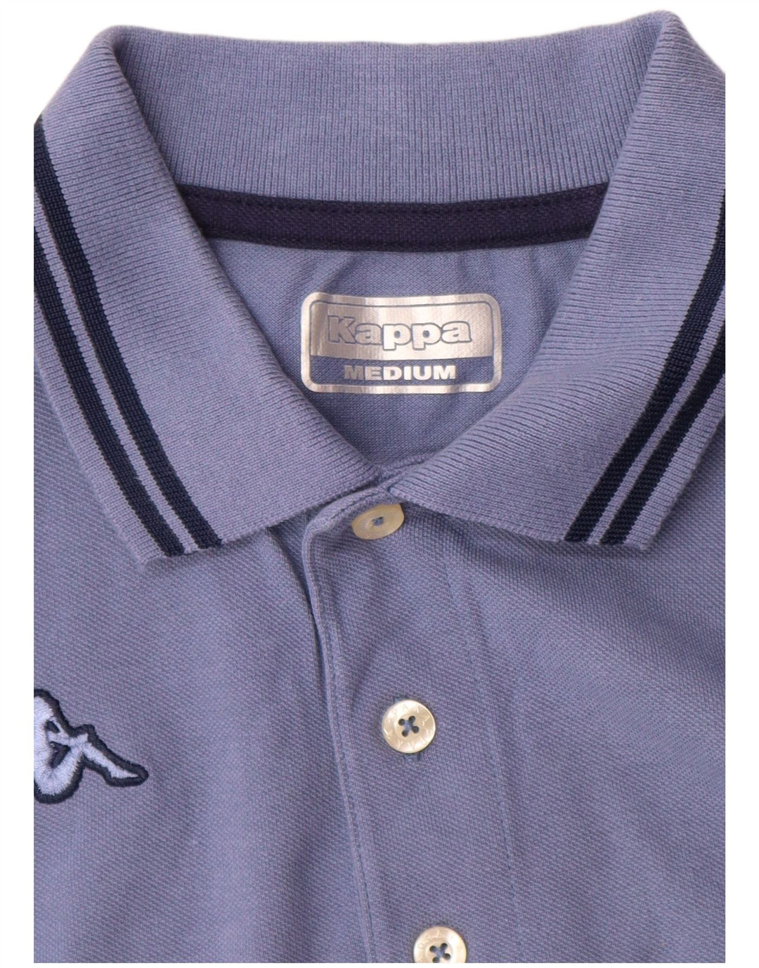 Kappa Mens Polo Shirt Medium Blue Cotton