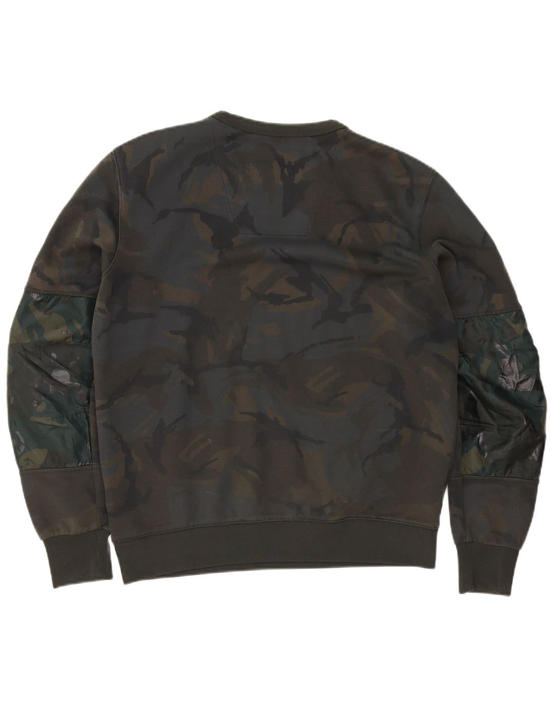 G-Star Mens Sweatshirt Jumper Large Khaki Camouflage Polyester