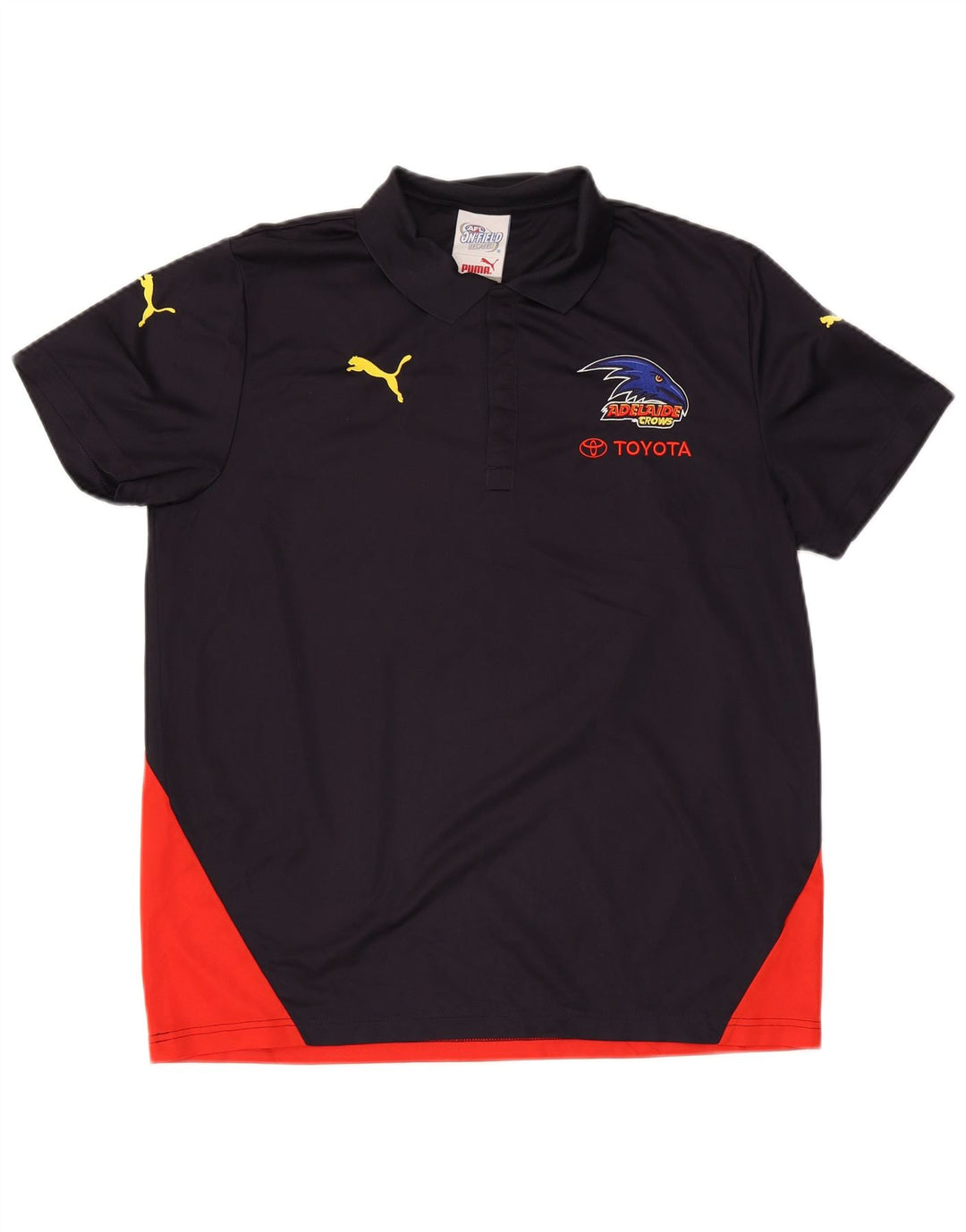 Puma Mens Polo Shirt XL Navy Blue Colourblock Polyester
