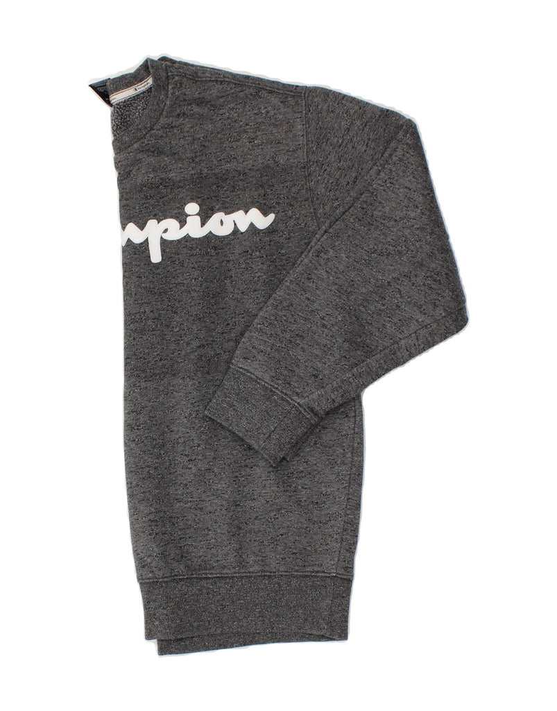 CHAMPION Mens Graphic Sweatshirt Jumper Small Grey Flecked Cotton Vintage Champion and Second-Hand Champion from Messina Hembry 