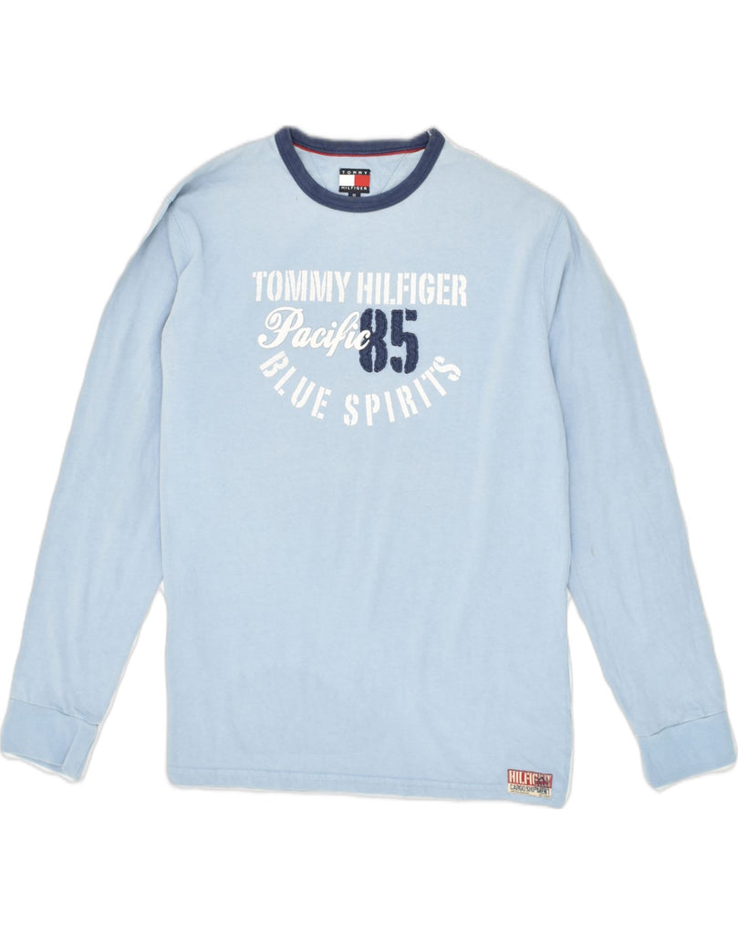 TOMMY HILFIGER Boys Graphic Top Long Sleeve 15-16 Years XL Blue Cotton | Vintage Tommy Hilfiger | Thrift | Second-Hand Tommy Hilfiger | Used Clothing | Messina Hembry 