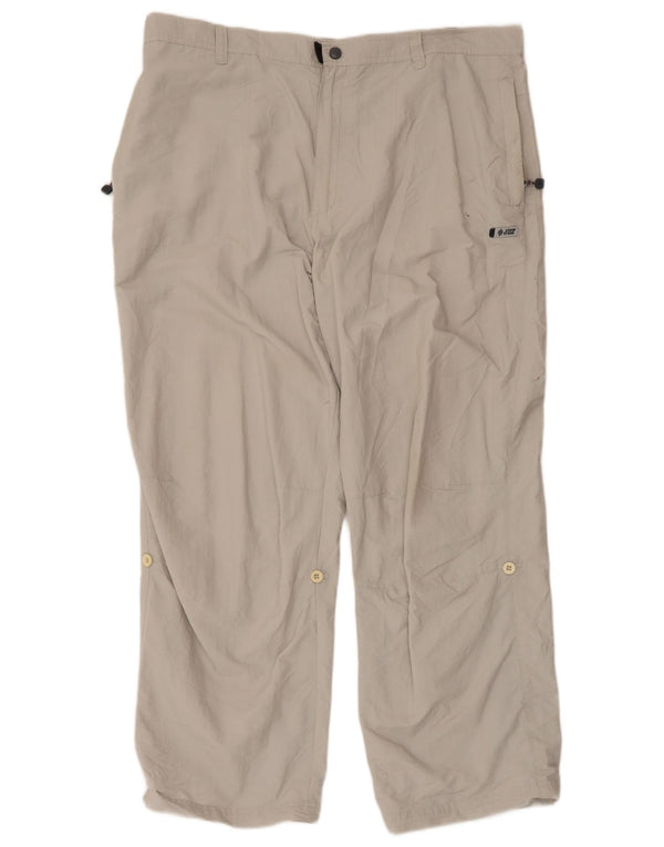 Marks & Spencer Womens Straight Cargo Trousers W40 L29 Grey Polyamide