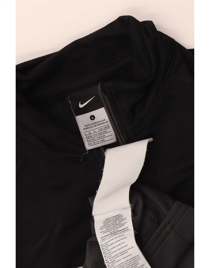 Nike Boys Tracksuit Top Jacket 12-13 Years Large Grey Colourblock Polyester