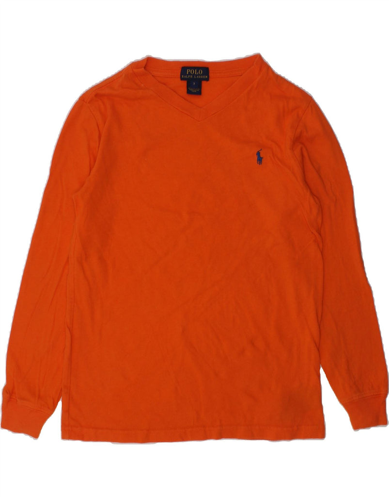 POLO RALPH LAUREN Boys Top Long Sleeve 6-7 Years Orange Cotton | Vintage Polo Ralph Lauren | Thrift | Second-Hand Polo Ralph Lauren | Used Clothing | Messina Hembry 