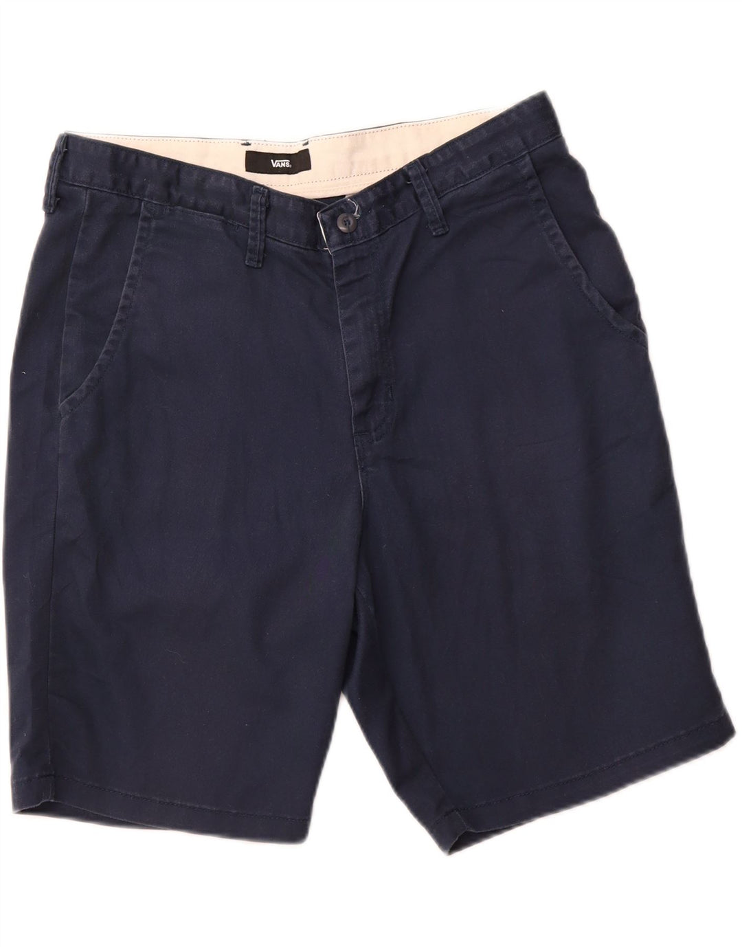 VANS Mens Chino Shorts W34 Large Navy Blue Cotton
