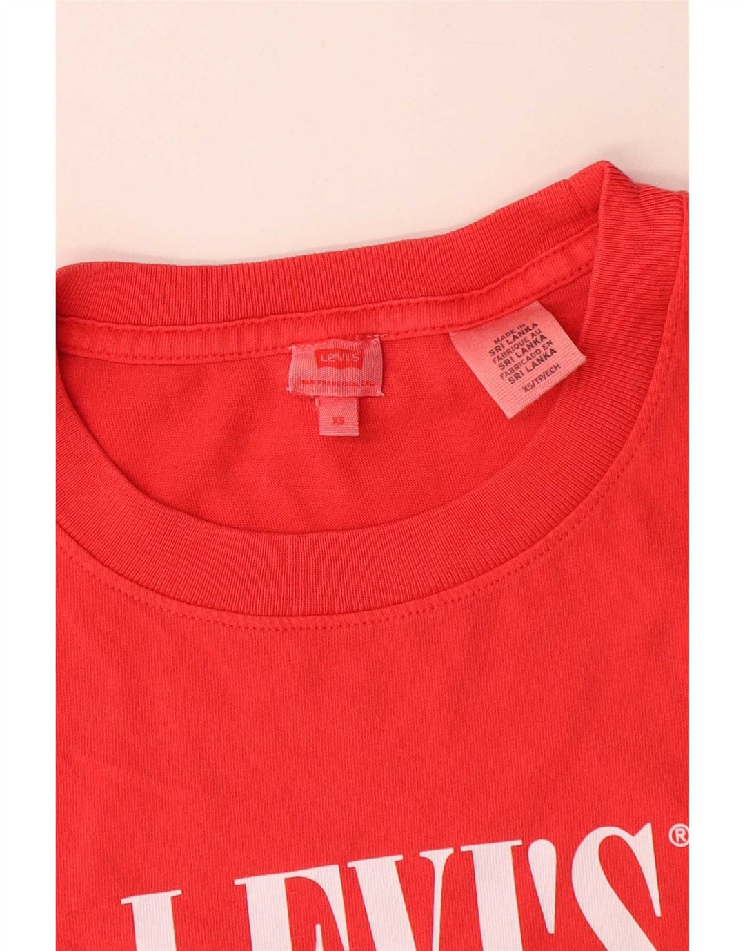 Levi's Womens Oversized Graphic T-Shirt Top UK 6 XS Red