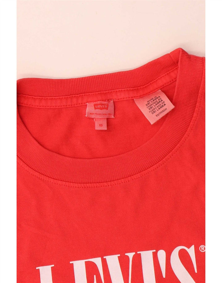 Levi's Womens Oversized Graphic T-Shirt Top UK 6 XS Red