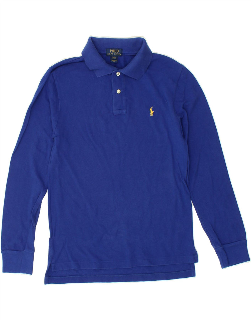 POLO RALPH LAUREN Boys Long Sleeve Polo Shirt 14-15 Years Large Blue | Vintage Polo Ralph Lauren | Thrift | Second-Hand Polo Ralph Lauren | Used Clothing | Messina Hembry 