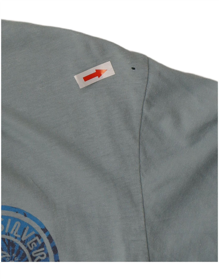 Quiksilver Mens Modern Fit Graphic T-Shirt Top Medium Blue Cotton