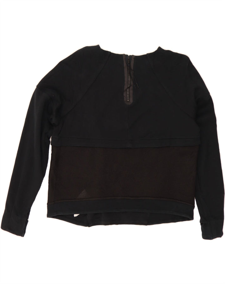 NIKE Womens Crop Sweatshirt Jumper UK 14 Medium Black Cotton Vintage Nike and Second-Hand Nike from Messina Hembry 